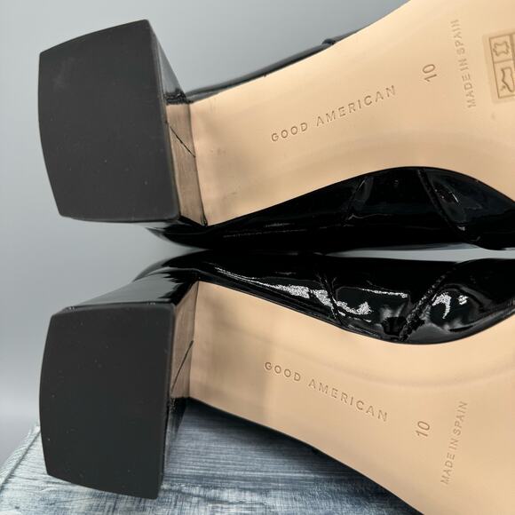 NEW Good American Women’s Square Toe Booties Black Size 10 - Picture 9 of 10